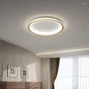 Taklampor all-copper ultratunna nordiska sovrum lampa lyx modern minimalistisk rumstudie runda dekorativa lampor