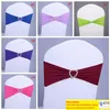 Spandex Elastic Wedding Chair Cover Sash Bands Wedding Birthday Party Elastic Chair Buckle Sash Decorazione 17 colori disponibili DBC