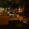 Solenergin Light Garden Iron LED Art Lamp Decorative Yard Statys Walkway Decor Cordless Sculpture Ornament