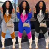 2024 Designer Mulheres Tracksuits Casual Patchwork Dois 2 Peça Conjunto Suéter Calças Ternos Streetwear Manga Longa Lady Outfit Outono Inverno Roupas Atacado 9068