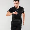 Buitenzakken unisex taille riem rennen PU -tas met reflecterende strips voor buitenshuis casual wandelen b2cshop