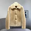 Cappotto da donna in pelliccia merino 2022 Giacca da donna alla moda femminile in lana corta da donna in vero agnello invernale