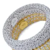 925 Anneau zircon micro-studded Iced Out Hip Hop Sterling Silver Jewelry Fashion Anneau pour hommes et femmes Anneaux 194C