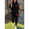 2024 Designer Fall Winter Women Tracksuits Love Heart Print Two 2 Piece Set Ladies Outfits Casual Long Sleeve Hoodies Pants Suit Wholesale Clothes 8920