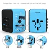 Universal Travel Plug Adapter Międzynarodowa ładowarka 3 Porty USB Typ C Gniazda portu zasilanie do konwertera zewnętrznego gospodarstwa domowego