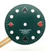 Reparationsverktygssatser 28 5mm NH35 NH36 Watch Dial Poker Abalone för NH35A NH36A -rörelse Grön lysande modifierad med S LOGO266A