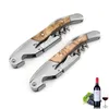 Ouvreur de vin rouge professionnel manche en bois multifonction Portable vis tire-bouchon outils de cuisine vin bière ouvre-bouteille LX5369