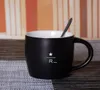 16 unz Classic Starbucks Reserve Matte Black Mug Prosty styl 40 rocznicy Memorial Edition R Letter Ceramic Coffee Cup z LID S7884947
