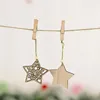 Juldekorationer år 2022 Snow Star Ornament Woode Hanging Pendants Xmas Tree Bell For Home Navidad