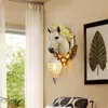 Lampes murales rétro luxe résine lampe moderne créatif tête de cheval lumière Vintage décor à la maison chambre couloir allée applique luminaire