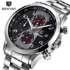 BENYAR Fashion Chronograph Sport Watches Men Stainless Steel Strap Brand Quartz Watch Clock Relogio Masculino Reloj Hombre black2941