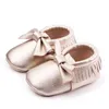 İlk Yürüyüşçüler Tassel Bebek Ayakkabıları Pu Deri Doğumlu Kızlar Prenses Büyük Bow Moccasins 0-18 Ay