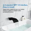 Bathroom Sink Faucets Waterfall Spout Shower Faucet Bathtub Replace Accessories Tub Basin Water Outlet Chrome Brushed