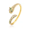 S3396 Copper Gold Plated Zircon Leopard Bangle Bracelets For Women Niche Design Bracelet