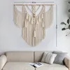 Tapissries Big Macrame Wall Hanging Tapestry med tofsar handvävd nordisk stil för vardagsrum sovrum hus konst dekor boho dekoration