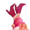 Bot kadın pullu parıltı ayak bileği tam kristal tıknaz topuklu kanatlar.