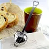 Paslanmaz Çelik Uzun Kavrama Kaşık Gevşek Çay Yaprak Filtresi Kalp Şeklinde Kafes Çay Infuser Çay Süzgeç