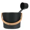 Bath Accessory Set 7L Luxurious Finnish Sauna Aluminum Bucket With Long Handle Spoon Matching Ladle Barrel Spa Accessories