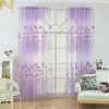 Cortina de tul transparente para ventana, cortinas de poliéster lavables con patrón de flores, cortinas de tela de gasa para sala de estar, decoración del dormitorio, 1 Uds.