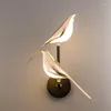 Lampade da parete FSS Nordic Gold Bird Lamp Creative Gazza LED Luci Camera da letto Comodino Balcone Scala Soggiorno TV Sfondo