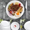 Sk￥lar melamin bordsartiklar imitation porslin vit sk￥l stekt r￤tter buff￩ rund tallrik