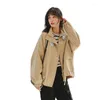 Women's Jackets Women's Jacket Spring Autumn 2022 Korean Version Retro Casual Turtleneck Tooling Solid Long Sleeves Loose Versatile