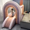 wholesale Casa de rebote inflable comercial del arco iris de 8X10 pies con castillo que despide con tobogán y soplador para la fiesta de cumpleaños de los niños