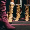 Stiefel Retro-Schnürpo-up fashionspunkte Zeh Western Cowboy importiert echte Leder All-Match Riemchen Schuhe Frauen Frauen