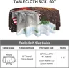 Table Cloth Christmas Snowflake Round Tablecloth Xmas Tree Circular Cover Decorative For Picnic Banquet Party Kitchen 60 Inch