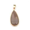 Charms Natural Semi Precious Stone Pendant Shape Of Water Drop For Necklace And Bracelet 36x19x7mm