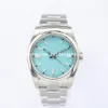 Wysokiej jakości azjatyckie stalowe zespoły Watch 2813 Sport Automatyczne mechaniczne zegarek 41 mm Turquoise Blue Dial Fashion Sapphire Glass LU2814