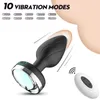 Beauty Items Silicone Led Anal Butt Plug Vibrator Luminous Lighting Dilator Wireles Remote Control Erotic Vaginal sexy Toy Man Women Game