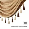 Curtain European Royal Beige Chenille Waterfall Valances For Window Living Room Swags Pelmet Valance Curtains Bedroom