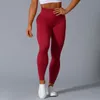 여성 레깅스 요가 바지 디자인 순수한 컬러 트랙 슈트 바지 하치 허리 드로우 꽉 조이는 엉덩이 강력한 강력한 힘 스포츠 팬트 피트니스
