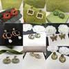 Klassischer 18 Karat vergoldeter Ohrstecker, Retro-Vintage-Kupfer, bunter Kristallstein, Markendesigner-Ohrringe, Schmuck für Damen, Hochzeit, Geburtstag, Party, Geschenke