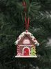 Kerstdecoraties Hars Gingerbread House Hangende hanger Xmas Tree Scene Festival Versiering Ornament Party Decoratie 2022