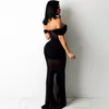 Платья для вечеринок сексуальная сетка прозрачная высокая щель Bodycon Long Dress Женское вечернее ночью элегантное свадьба без рухного корсета Макси