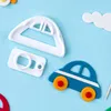 Moules de cuisson voiture tracteur Train emporte-pièces en plastique 3D dessin animé pressable Biscuit timbre chocolat moule gâteau décoration outils