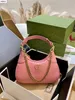 Women's Soft Hobo armpit bag Autumn and winter vintage metal two G handbag Aphrodite series Half Moon fashion shoulder bags L2403