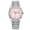 Luxury Fashion Women Watch Stainless Steel Lady Big Pink Dial Wristwatch Famous Women Dress Hour