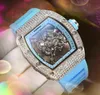 Popul￤ra tre n￥lar Kvinnor Mens Watch Quartz Automatisk kvartsr￶relse Vattent￤t timme ih￥lig skelett diamanter ring eleganta klockor favorit julklappar