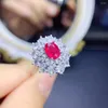 Cluster Rings Natural Ruby Ring Luxury Jewelry Designer 925 Silver Plating 18k For Women Red Gem