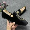 Hommes respirant fête discothèque robe chaussures vache daim cuir broderie Rivets mocassins sans lacet paresseux conduite chaussure