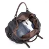 Bolsas de lona Hombres 55 cm Viaje grande Equipaje de mano Lona Cuero Hombro Gran capacidad Fin de semana Tote durante la noche