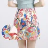 Skirts 4XL Women Vintage Totem Floral Print Pleated Casual Pencil Skirt Fashion Elegant Office Work Mini NZ020