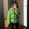 Kvinnors dike rockar vinterkläder kvinnor jacka beskuren kappa blixtlås parkor tjockare varm koreansk stil tjock mode outwear casual kvinna