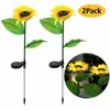 Solar Sunflower Lights Garden Stake Outdoor LED Światło LED na patio Lawn Yard Chodnik