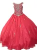 Girl Dresses 2022 Luxury Beaded Floor Length Flower Pageant Gowns With Handmade Children Bridesmaid Birthday Dance Ball