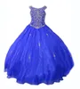 Sukienki dla dziewczynek 2022 Luksusowa koralika długość Flower Flowers Suknie z ręcznie robionymi dziećmi druhna urodzinowa piłka tańca