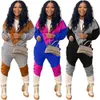 2024 Designer Mulheres Tracksuits Casual Patchwork Dois 2 Peça Conjunto Suéter Calças Ternos Streetwear Manga Longa Lady Outfit Outono Inverno Roupas Atacado 9068